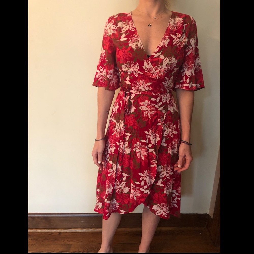 'Aura' Burgundy Wrap Dress